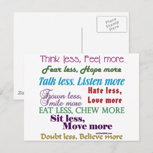 Minder is meer briefkaart (Voorkant / Achterkant)