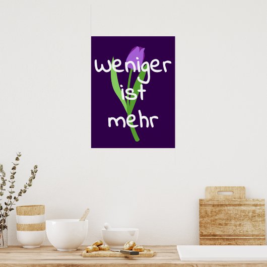 Minder Is Meer (Less Is More) Poster (Keuken)