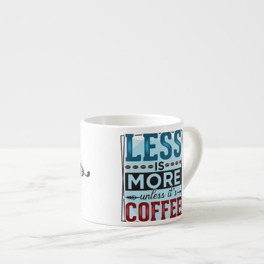 Minder is Meer & Maar Eerst Koffie Espresso Kop (Voorkant rechts)