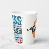 Minder is meer & maar eerste koffie papieren bekers (Rechts)