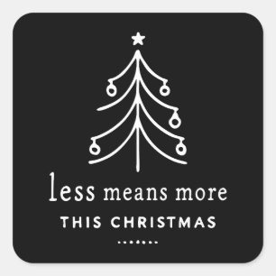 Minder is meer met Kerstmis Vierkante Sticker