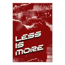 Minder Is Meer – Minimalistische Rood & Wit Poster