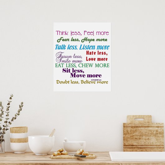 Minder is meer poster (Keuken)