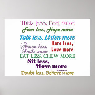 Minder is meer poster