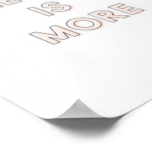 Minder is meer poster | Roze 8 x 10 (Hoek)