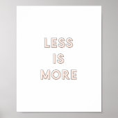 Minder is meer poster | Roze 8 x 10 (Voorkant)