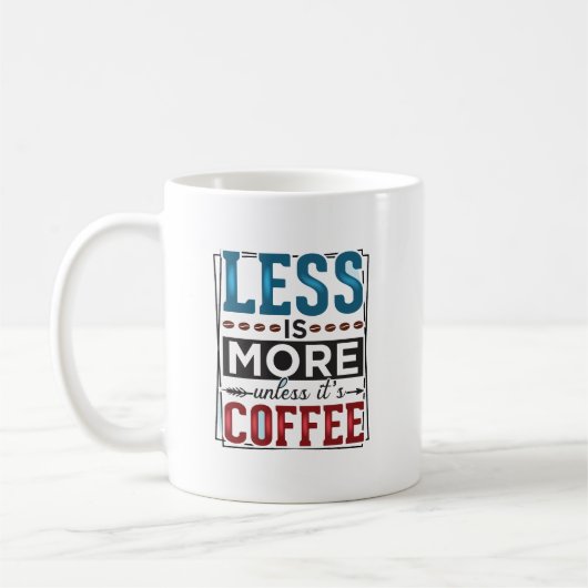 Minder is meer typografie koffie Mok (Links)