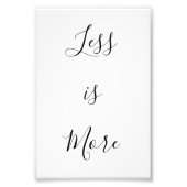 Minder is minimalistischere prijsopgave foto afdruk (Voorkant)