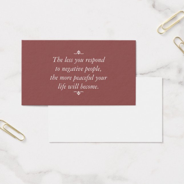 Minder je reageert op negatieve mensen | Bruin-Roo Visitekaartjes (Kantoor)