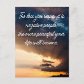 Minder je reageert op negatieve mensen zonsonderga briefkaart (Voorkant)