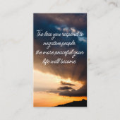 Minder je reageert op negatieve mensen zonsonderga visitekaartje (Voorkant)