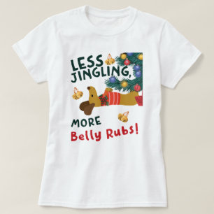 Minder jingle, meer buikwrijven: teckelliefhebbers t-shirt