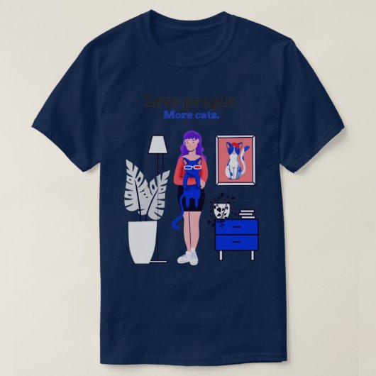 Minder kattenliefhebbers t-shirt (Design voorkant)