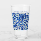 Minder kleine vierkantjes, schoppen blauw met wit glas (Achterkant)