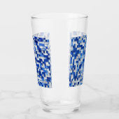 Minder kleine vierkantjes, schoppen blauw met wit glas (Links)