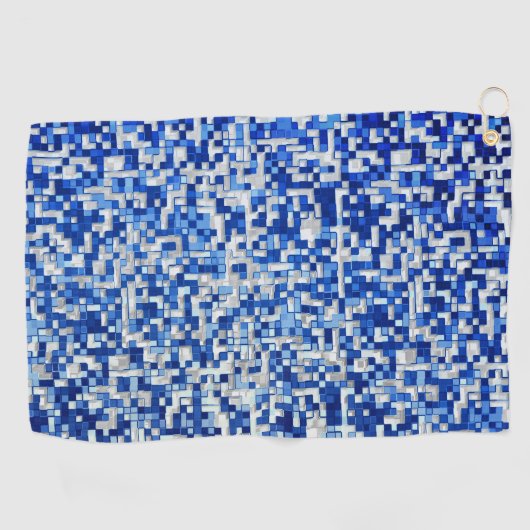 Minder kleine vierkantjes, schoppen blauw met wit golfhanddoek (Horizontaal)