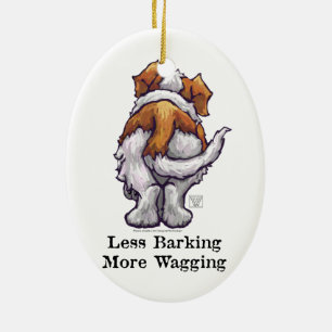 Minder knallen, meer waggen keramisch ornament