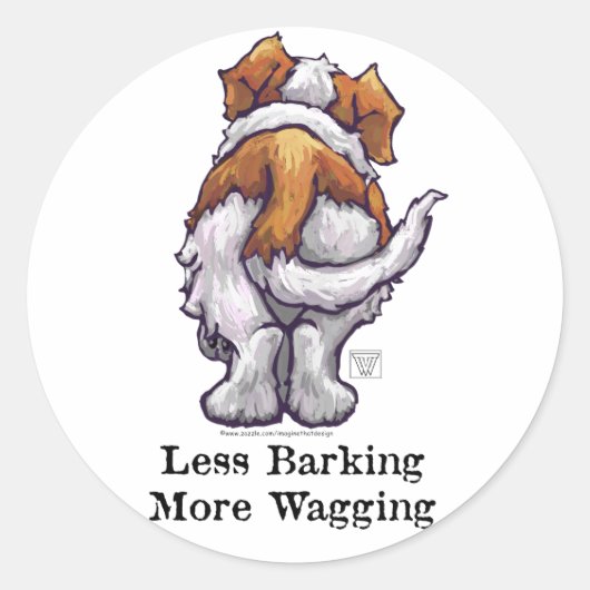 Minder knallen, meer waggen ronde sticker (Voorkant)