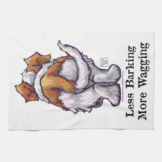 Minder knallen, meer waggen theedoek (Horizontaal)