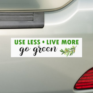 Minder leven meer groen milieu bumpersticker