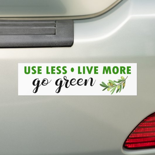 Minder leven meer groen milieu bumpersticker (Op auto)