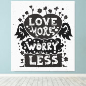 Minder liefde voor meer zorgen canvas afdruk (Insitu (Houten vloer))