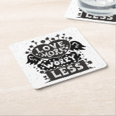 Minder liefde voor meer zorgen kartonnen onderzetters (Schuin)