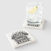 Minder liefde voor meer zorgen stenen onderzetter (Zijkant)