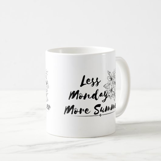 "Minder maandag, meer zomer - mok ontwerp (Voorkant rechts)
