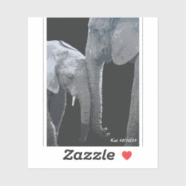 Minder meer liefde, originele olifantenkunst sticker