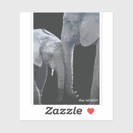 Minder meer liefde, originele olifantenkunst sticker (Vel)