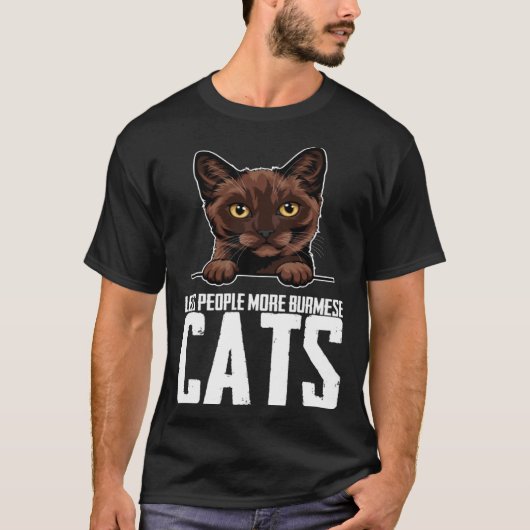 Minder mensen meer Birmese katten T-shirt (Voorkant)