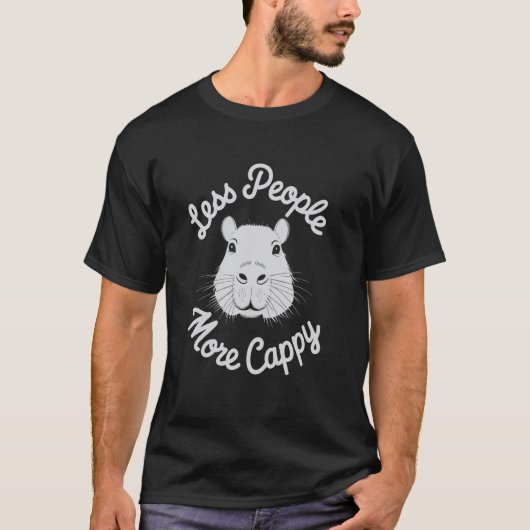 Minder Mensen Meer Cappy Capibara Dierentuin Dagto T-shirt (Voorkant)