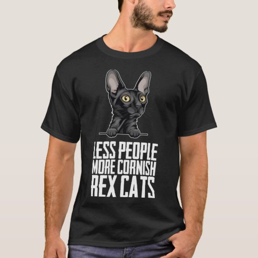 Minder mensen meer cornish rex katten t-shirt (Voorkant)