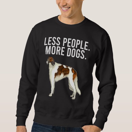 Minder mensen meer Dogi Borzoi Introvert Trui (Voorkant)