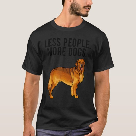 Minder mensen meer Dogs Golden Retriever Introvert T-shirt (Voorkant)