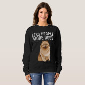 Minder mensen meer Dogs Pommeren Funny Introvert Trui (Voorkant volledig)