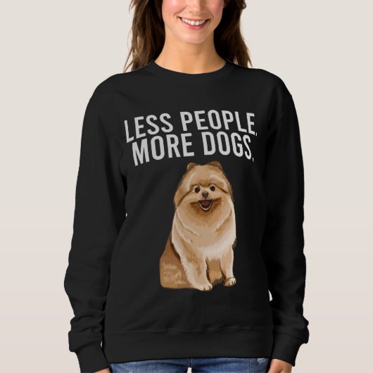 Minder mensen meer Dogs Pommeren Funny Introvert Trui (Voorkant)