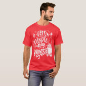Minder mensen meer gnomen - Kute Gnomes Kerstmis T-shirt (Voorkant volledig)