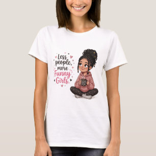 Minder Mensen Meer Grappige Meisjes Schattig Carto T-shirt