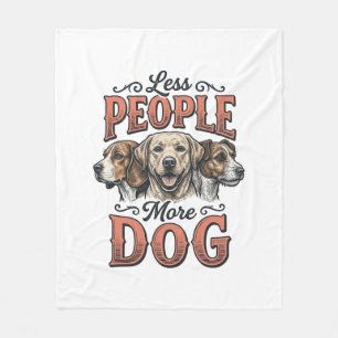 Minder Mensen Meer Hond Vintage Hond Liefhebber De Fleece Deken