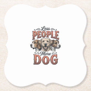 Minder Mensen Meer Hond Vintage Hond Liefhebber De Kartonnen Onderzetters