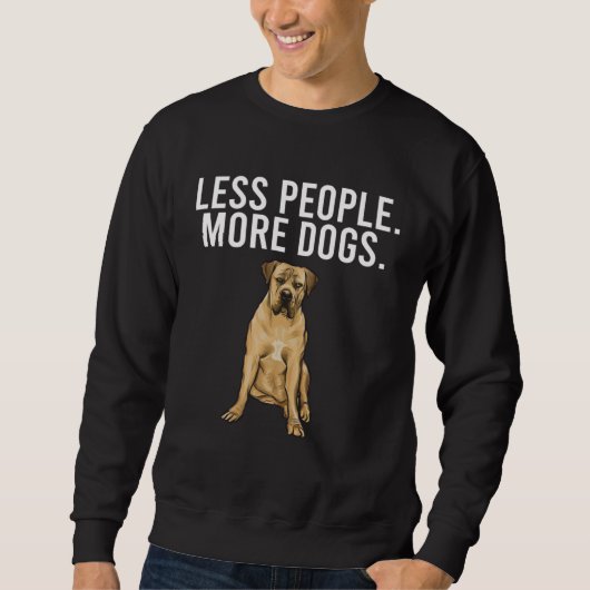 Minder Mensen Meer Honden Boerboel Introvert Trui (Voorkant)