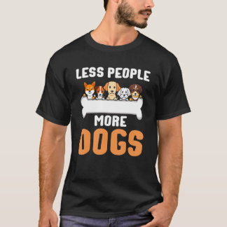 Minder mensen meer honden Dog Introvert Pet Owner T-shirt
