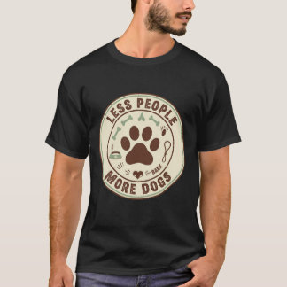 Minder Mensen Meer Honden Grappige Vintage Pootafd T-shirt