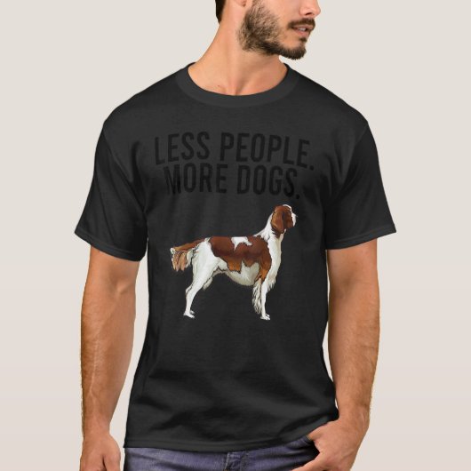 Minder mensen meer honden Irish Red White Setter I T-shirt (Voorkant)