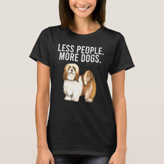 Minder mensen meer honden Lhasa Apsos Introvert T-shirt