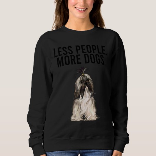 Minder Mensen Meer Honden Lhasa Apsos Introvert Trui (Voorkant)