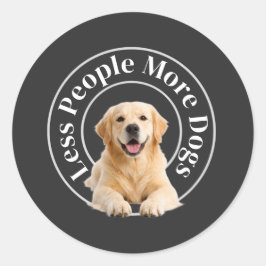 Minder Mensen, Meer Honden – Minimalistische Honde Ronde Sticker