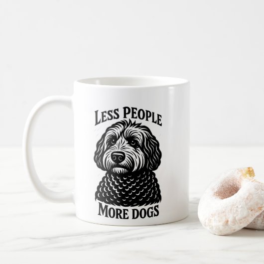 Minder Mensen Meer Honden Mok - Golden Doodle (Met donut)